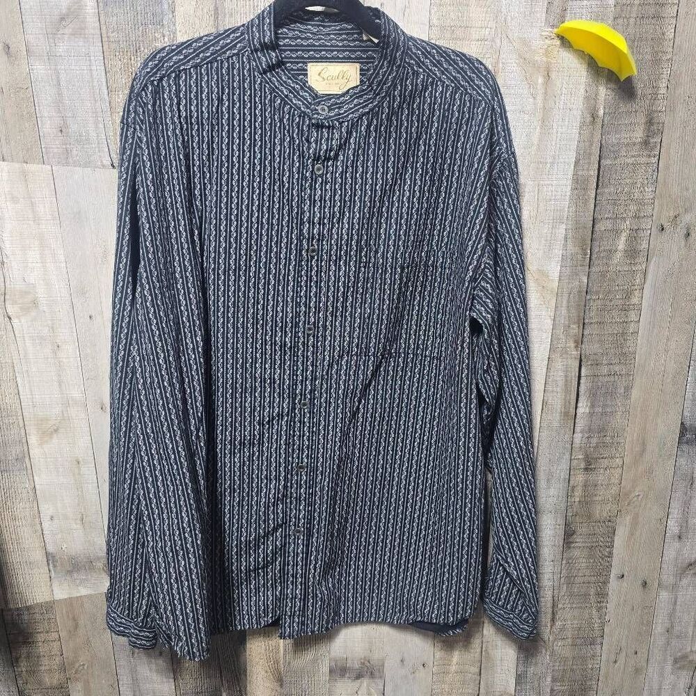 Scully Black White All Over Print Western Ranch Rodeo Cowboy Rangewear Shirt